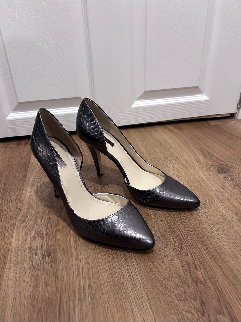BCBGeneration Metallic Charcoal Pointed-Toe Stiletto Pumps